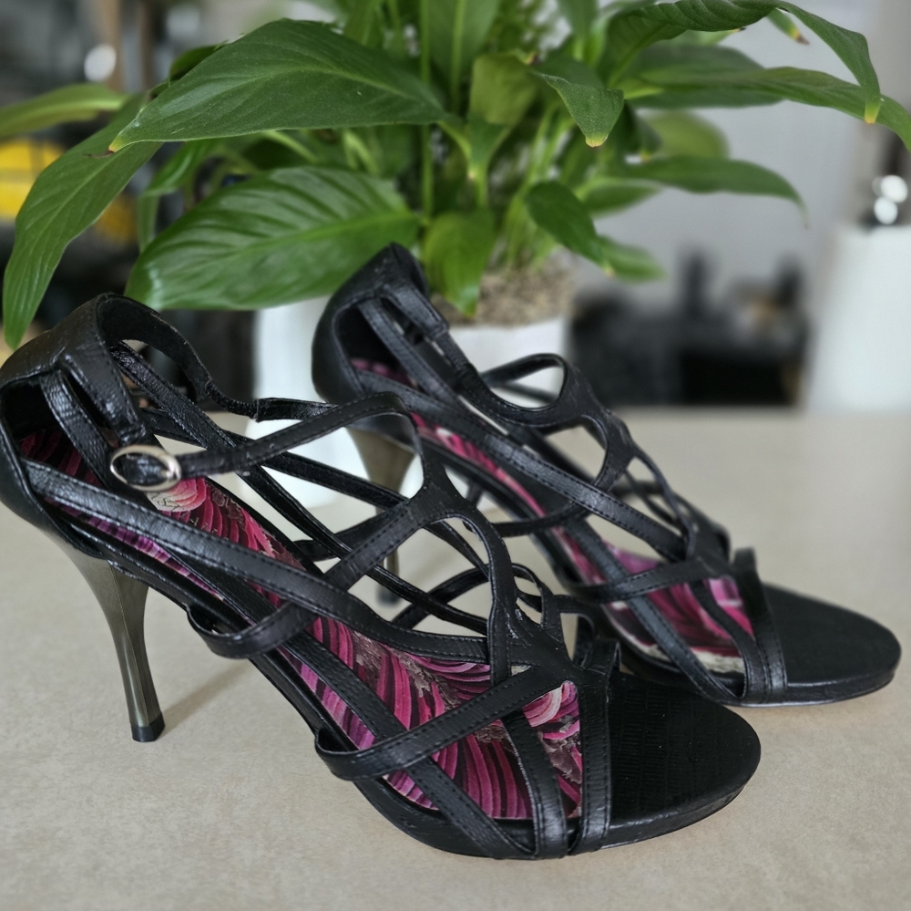 Christian Siriano for Payless Black Strappy Heels